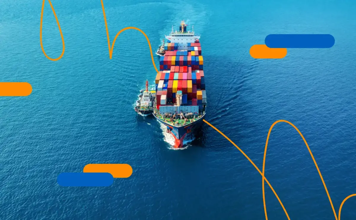Buque de carga con contenedores en alta mar, transporte marítimo internacional para empresas de transporte y comercio exterior