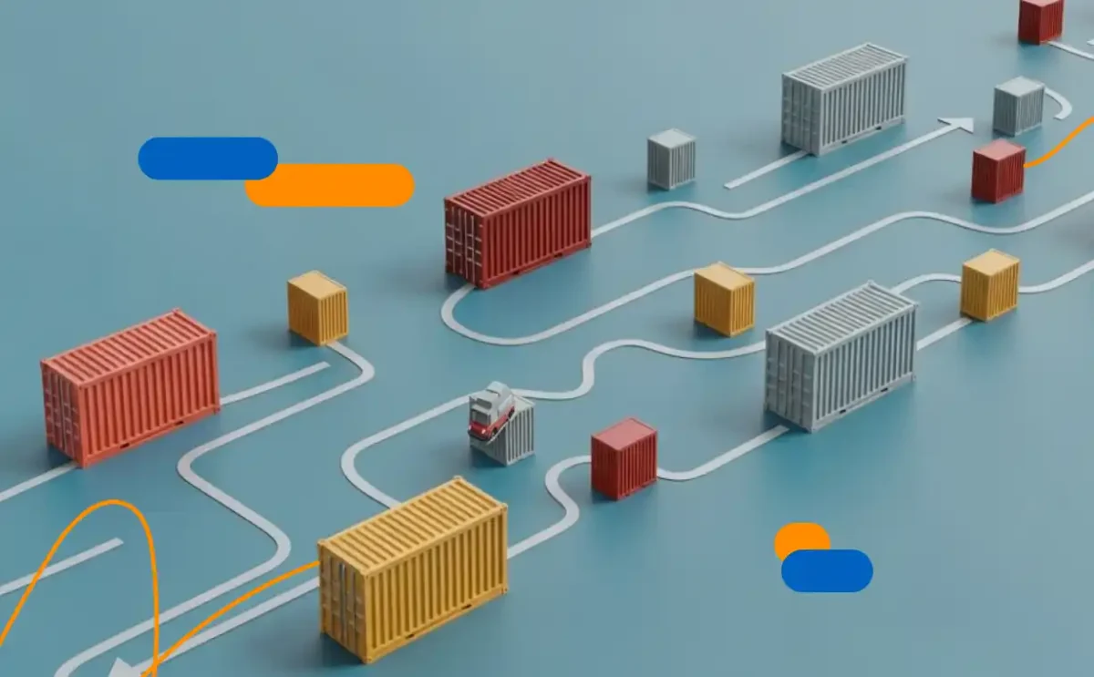 Representación gráfica de la trazabilidad en exportaciones colombianas mediante contenedores en una red logística digital inalterable
